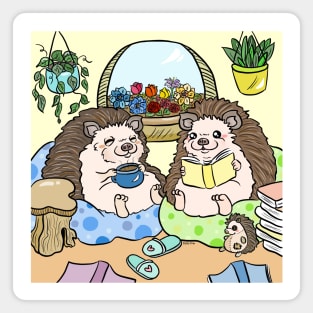 Hedgehog couple reading Magnet